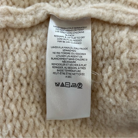 Anthropologie Maeve Coatigan Cream Chunky Knit Cardigan Jacket Wide Collar - Picture 14 of 14